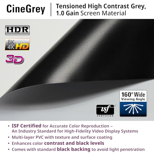 Image of Elite Screens VMAX Tab-Tension 3 Series, 138 INCH Motorized Projector Screen, 16:9 CineGrey High Contrast Electric Drop-Down, 4K /8K HDR, IR /RF Remote, VMAXT138UCH3