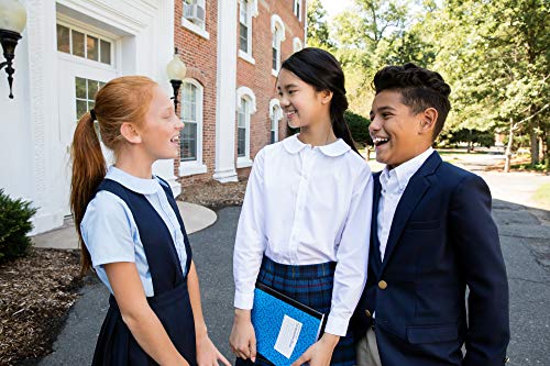 image for French Toast Big Girls' Long Sleeve Peter Pan Collar Blouse, White, 10