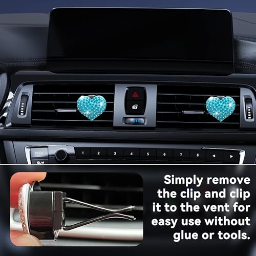 Image of 2 Pack Heart Car Air Vent Clips, Blue