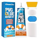 Inflatable Repair Patch Kit with 80ml Glue – Waterproof Vinyl & PVC Air Mattress Patch Kit for Air Beds, Pool Floats, Bounce Houses, Inflatable Boats, Hot Tubs, Swim Rings & Toys