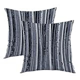 Batmerry Aspen Forest - Fundas de almohada decorativas de álamo en blanco y negro, con estampado digital, mezcla de lino para sofá, cama, cremallera invisible, 22 x 22 pulgadas