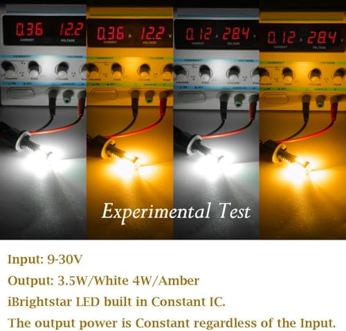 iBrightstar Super Bright 3157 4157 3155 3457 Switchback LED Bulbs with Projector Replacement for Daytime Running Lights/DRL and Turn Signal Lights, White/Amber - Image 6