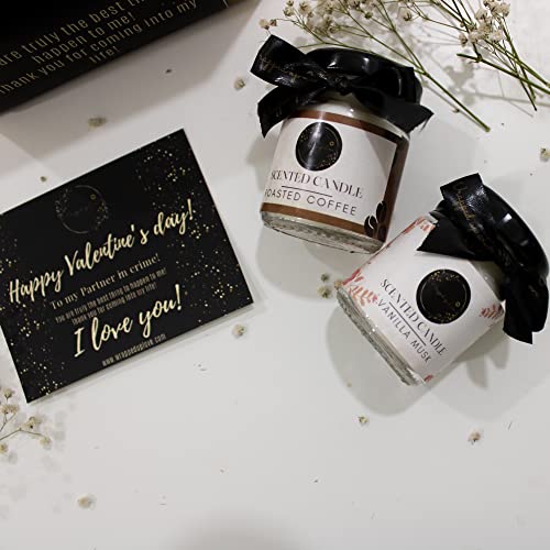 Image of Mini Soy Wax Scented Candles - Luxury Soy Wax Scented Candles, Long Burn Time, Black soot- Free Pack of 2 (Valentine's Day Gift Set (Black))