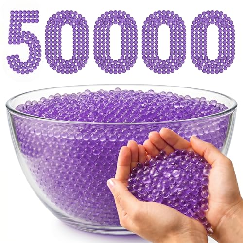 Image of Gel Balls 7-8mm Water Bullets for Blaster Gun, High Absorbent Water Beads Ammo, Non-Toxic Gel Blaster Refill Balls for Shooting Practice, Decoration & Play (Purple, 50000)