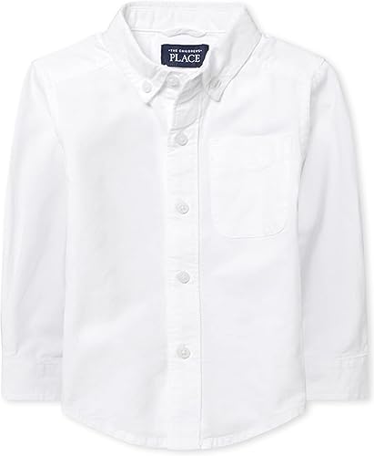The Children's Place Camisa Oxford de manga larga con botones para bebés niños, Tormenta