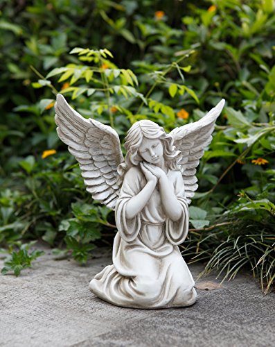 Napco 11300 Kneeling Angel With Outstretched Wings Garden Statue, 12.5" #TOP1