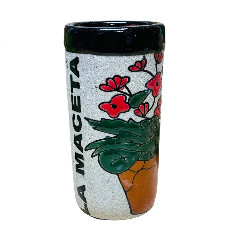 Miniatura 4 de Set of 4 Arrenoso Loteria Tequilero - Loteria Shot Glass - Clay Shot Glasses - Guelaguetza Designs