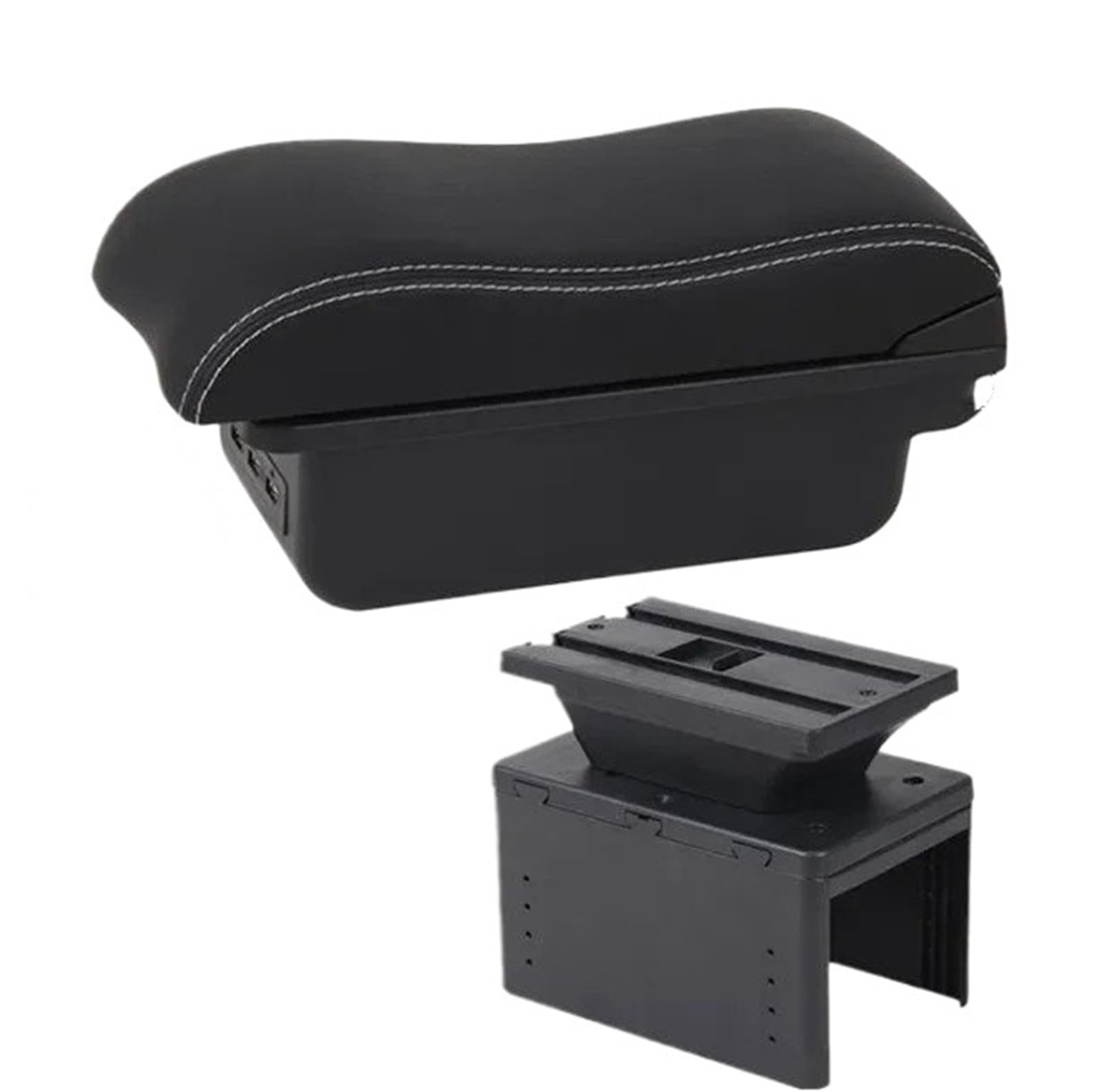 AWGNTQQ Car Armrests For Seat For Leon Mk2 Car Armrest Box Central Storage Interior Retrofit Parts Accessories(B3 white line 3USB)