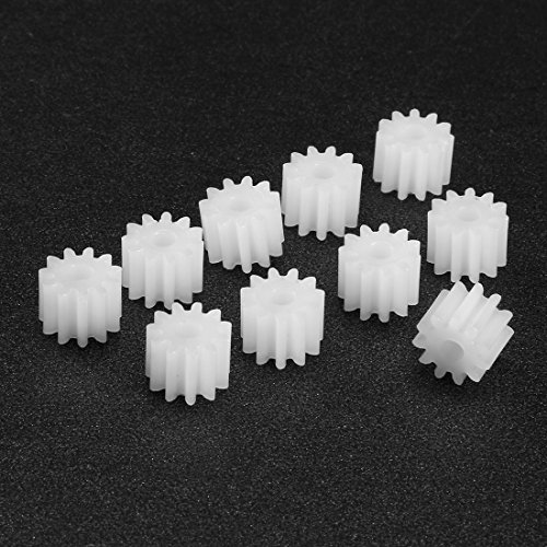 Image of uxcell 10pcs Plastic Gears 11 Teeth Model 112A Reduction Gear Plastic Worm Gears for RC Car Robot Motor