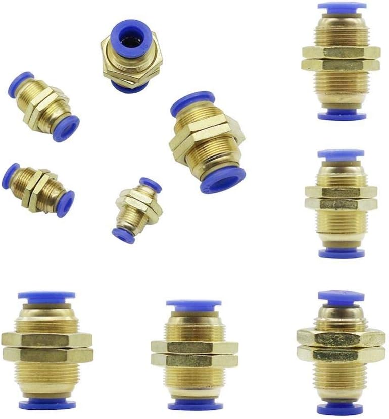 Hose Connector Adapter Garden Irrigation 4Mm 6Mm 8Mm 10Mm 12Mm Straight Bulkhead Connector Air Pneumatic Pipe Fittings Quick Coupling 2 Pcs/8Mm
