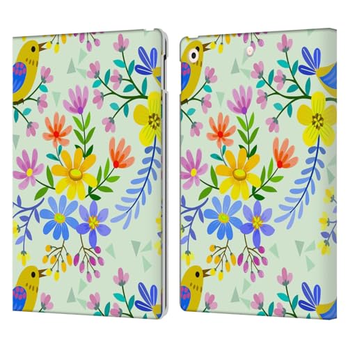 Housse iPad 10.2 antichoc Haroulita et étui portefeuille cuir fleurs mignon