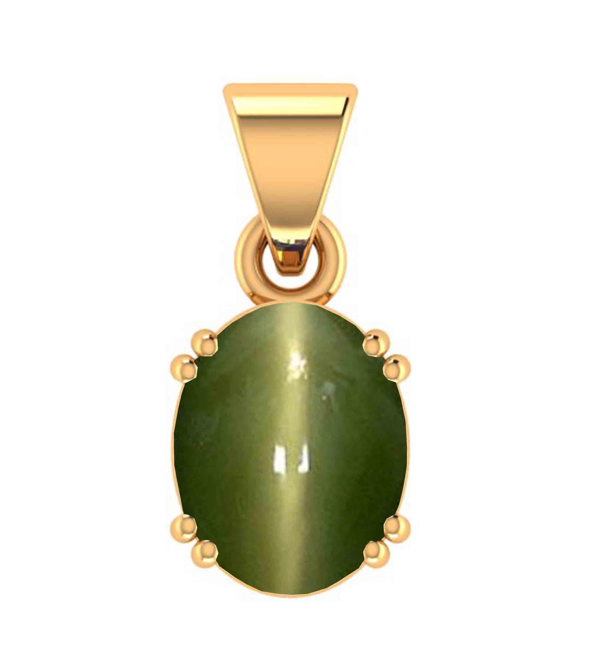 kushmiwal gems 7.00 Ratti 6.75 Carat Natural Cat Eyes Lehsunia Ketu Gold Plated Pendant For Women and Men-picture-34