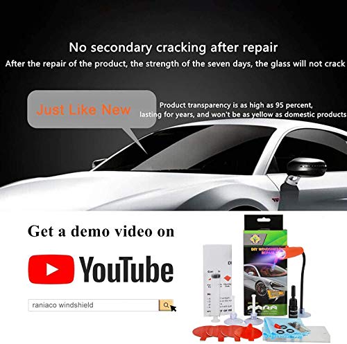 2020 Newest DIY Windshield Repair Kit, Fast Repair, Car Glass Repair Tool Set for Half-Moon Cracks and The Combination Cracks, with UV Curing Light
