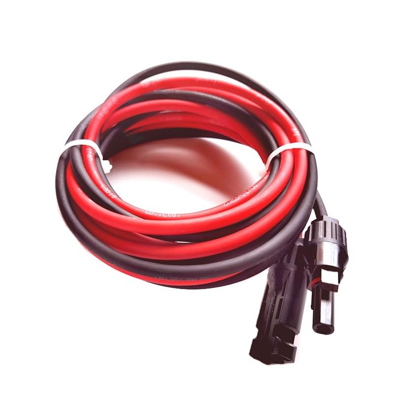 1 Pair Solar Panel Extension Cable Copper Wire Black and Red with Solar Connector Solar PV Cable 6/4/2.5 mm2 10/12/14 AWG(10m,10 AWG-6mm2)