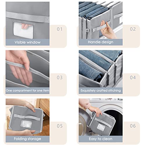 Chiceco 2 Pcs Jeans Wardrobe Clothes Organizer 9 Grids Washable Folding T-Shirt Organizer For Closet Drawers #TOP2
