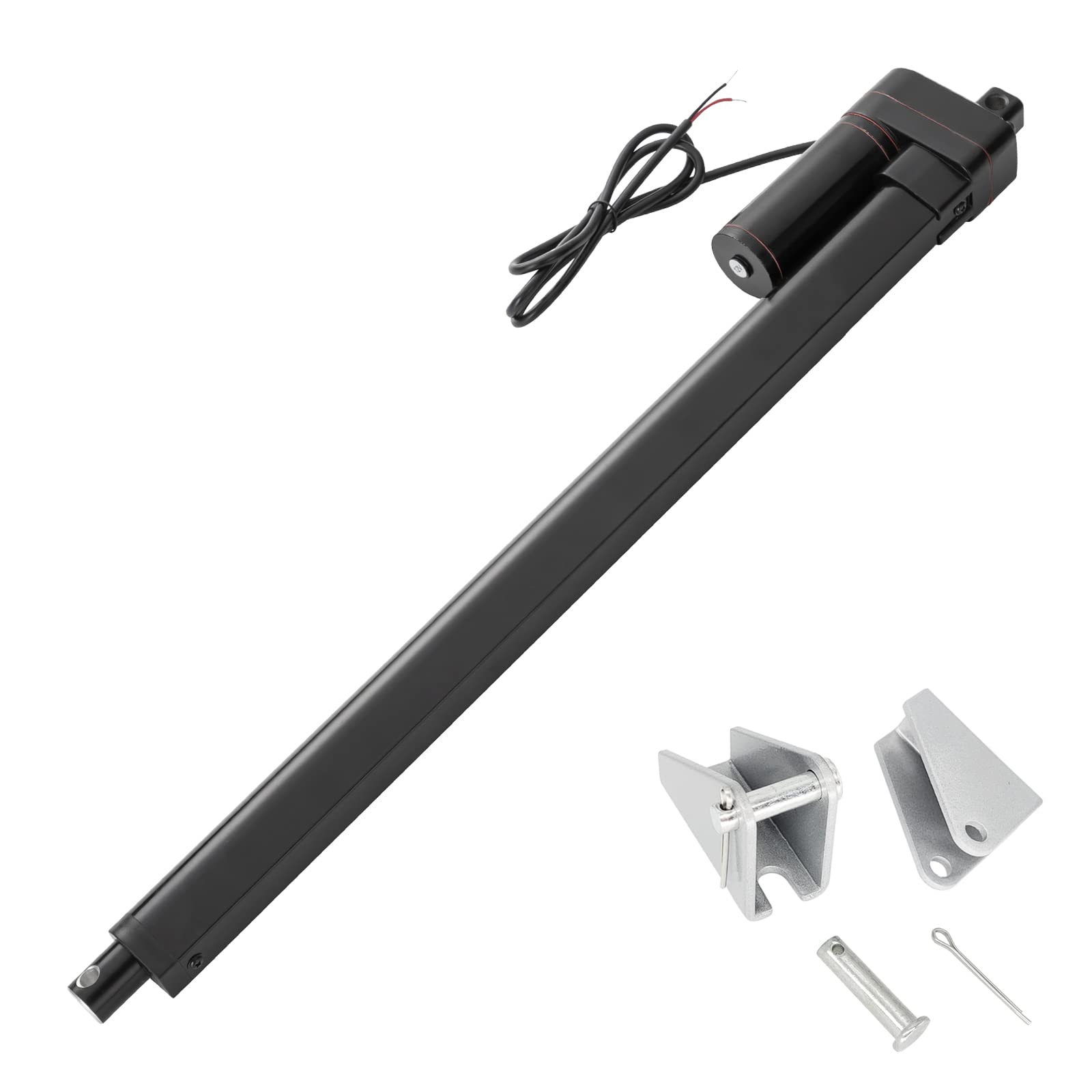 Accionamiento lineal de 550 mm, 3000 N, motor lineal de 12 V, 5 mm/s, con pinzas de montaje para puertas de ascensor, armario, abridor de ventanas, abrepuertas, domóticas