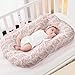 FUNUPUP Muslin Baby Lounger Cover Compatible with Snuggle Me Lounger, Infant Pillow Cover for Newborn, Removable Nest Slipcover for Boys and Girls, Only Cover, Pink & Pink Leaves
