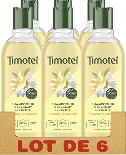 Timotei Shampooing Femme Illuminant à la Camomille, Douceur et Brillance, Cheveux blonds, Sans silicone - Lot de 6 x 300ml Cover