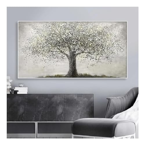 Peinture arbre de vie JGGXHM sur toile de lin coton pour une decoration interieure chic