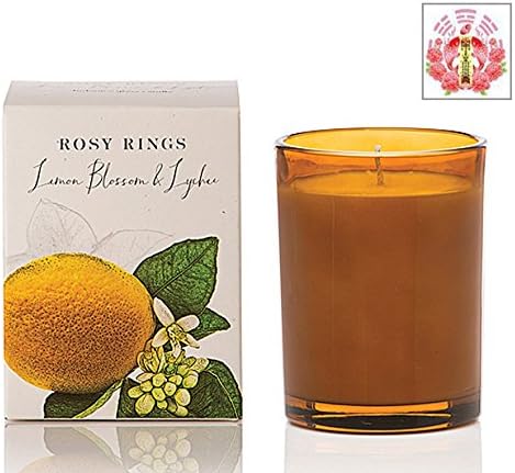 Lemon Blossom & Lychee Candle by Rosy Rings & Original Artwork Chinese Love Spell Card Gift Set