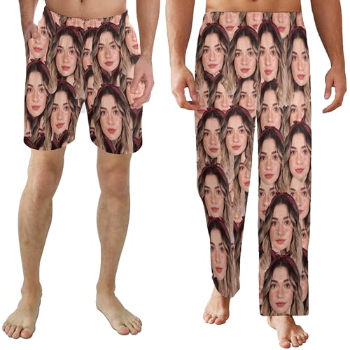 Custom Pajama Pants for Men, Personalized PJ Pants with Photos, Custom Mens Pajama Shorts, Gifts for Dad Husband