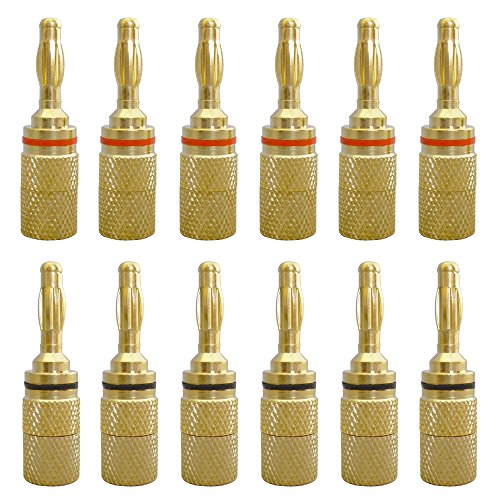 リア接続 バナナプラグ スピーカーケーブルコネクタ (12個1組) FP-0523