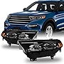 AKKON - Fit 2020 2021 2022 2023 Ford Explorer Base Model [Full LED] w/DRL Headlights Driver + Passenger Replacement Set