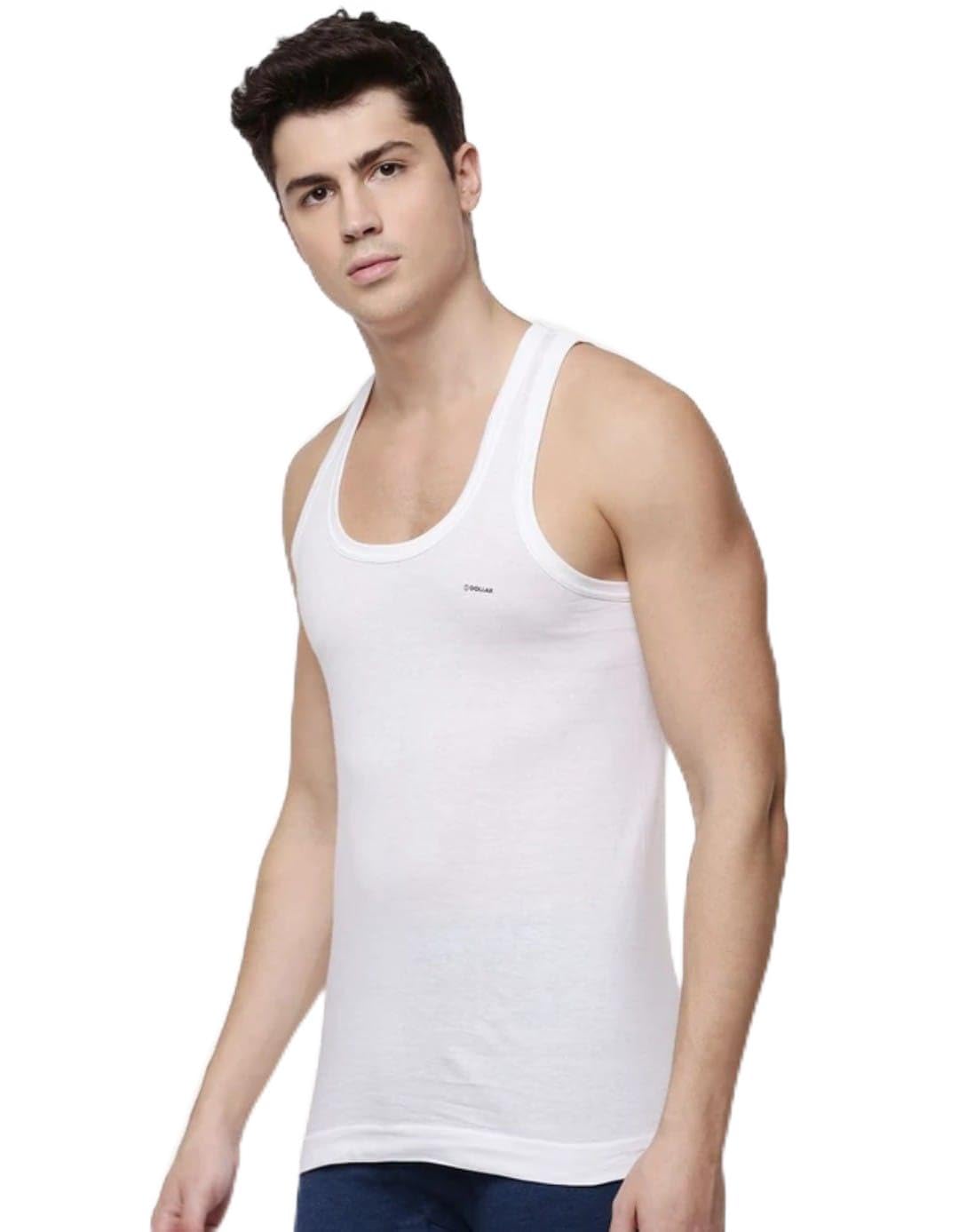 Men's 100% Super Combed Cotton Vest White-image-13
