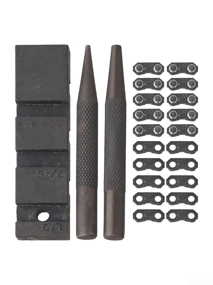 Kit de herramientas para romper motosierra de bolsillo, juego de reparación de cadena de acero al carbono con eslabones maestros para cadenas de paso de 1/4 pulgadas, 3/8 pulgadas, LP de .325