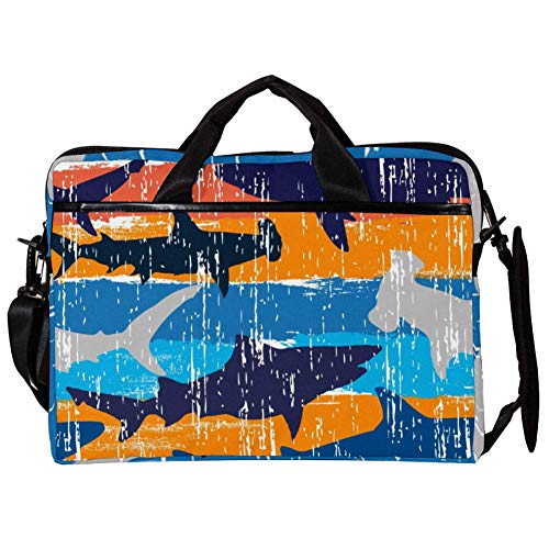 Funda portátil 15 pulgadas estilo bandolera urbana color gris tiburón