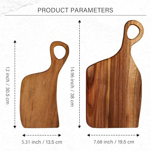 Tabla de Cortar de Madera de Nogal para Pareja, Tabla de Madera Sólida para Cortar Carne, Pan y Frutas, con Asas, para Uso en Cocina (Nogal Negro) miniatura 7