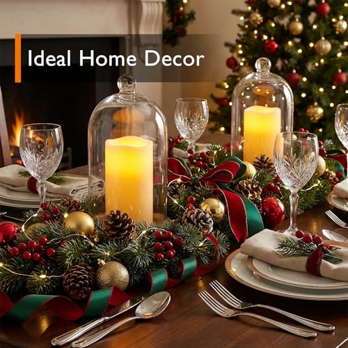 Image of Homemory 3 inchx6 inch Flameless Candles, Outdoor Waterproof, Battery Operated LED Pillar Candles with Remote Control and Timer, Plastic, Long Lasting