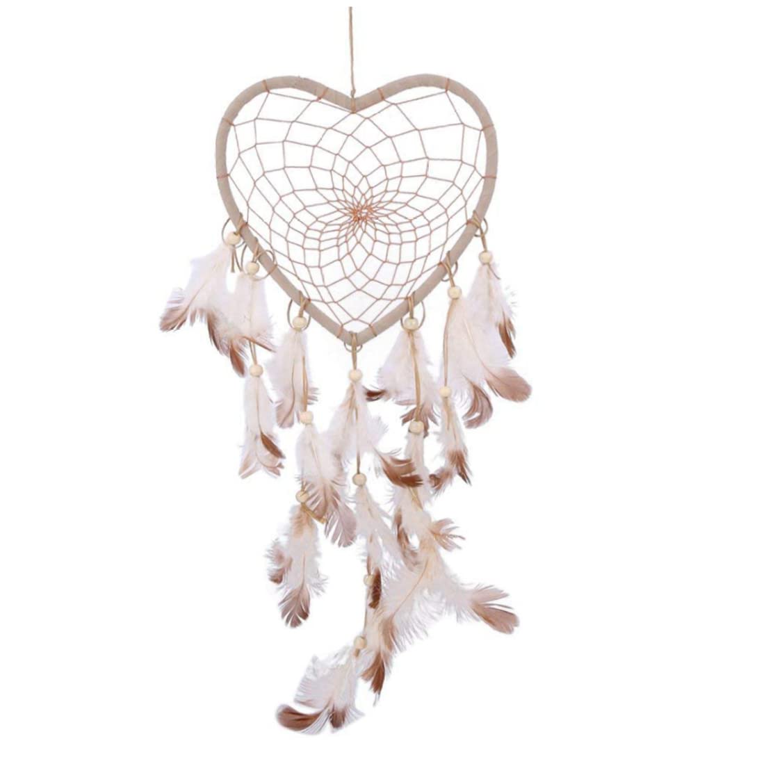 CAKEEYUM Heart Shaped Dream Catcher Hanging Ornament Auto Pendant Wall Hang Decoration Dream Catcher, Heart Shaped, Hanging Ornament, Auto Pendant, Wall Hang Decoration