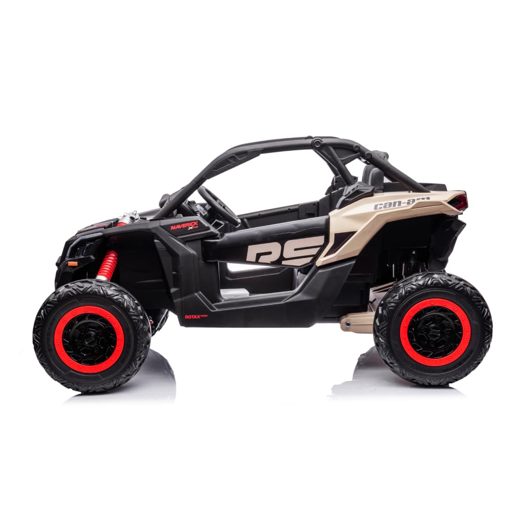 DE VES SPORT Can-Am Maverick Électrique 24 V | Buggy Tout Terrain pour Enfant avec Licence Officielle, 2 Places, Roues en Caoutchouc EVA et Suspension – pour Enfants de 1 à 7 Ans