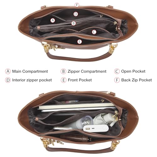 Image of FOXLOVER Soft Genuine Leather Medium Purses for Women Tote Bag Handbags with Top-handles Shoulder Satchel Purse