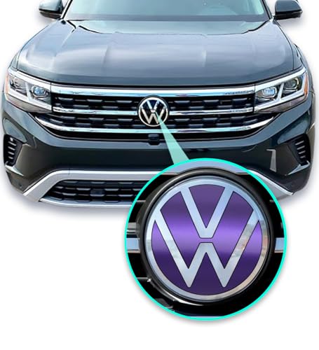Image of IPG Decal Made for VW 2021 Passat Polo Tiguan Golf Rear /Front Emblem Logo Decals Stickers Set (4 Units) (Metallic Purple)