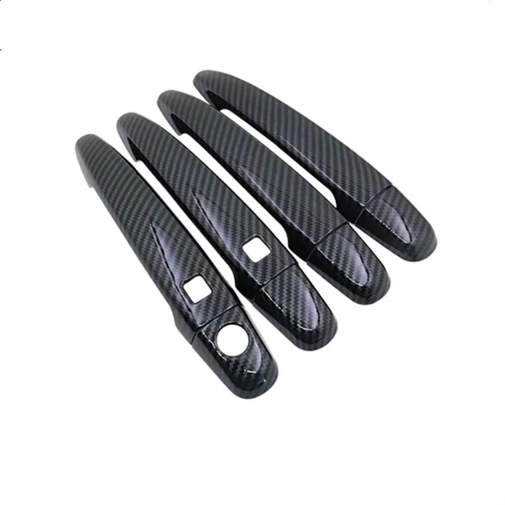 Mlhoghigd Carbon 2 Buttons Door Handle For Highlander For Kluger For Xu40 2008~2013 Car Door Handles Cover Trim Styling Accessories