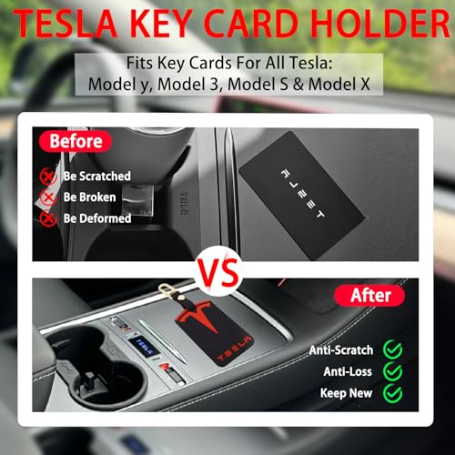 Kolti Tesla Key Card Holder, Tesla Card Key Holder for Model 3 Y S X Cybertruck with Key Rings - 2 Pack Silicone by Kolti - Image 4