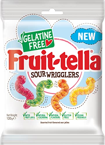 Fruit-tella Sour Wrigglers, Gelatine & Gluten Free