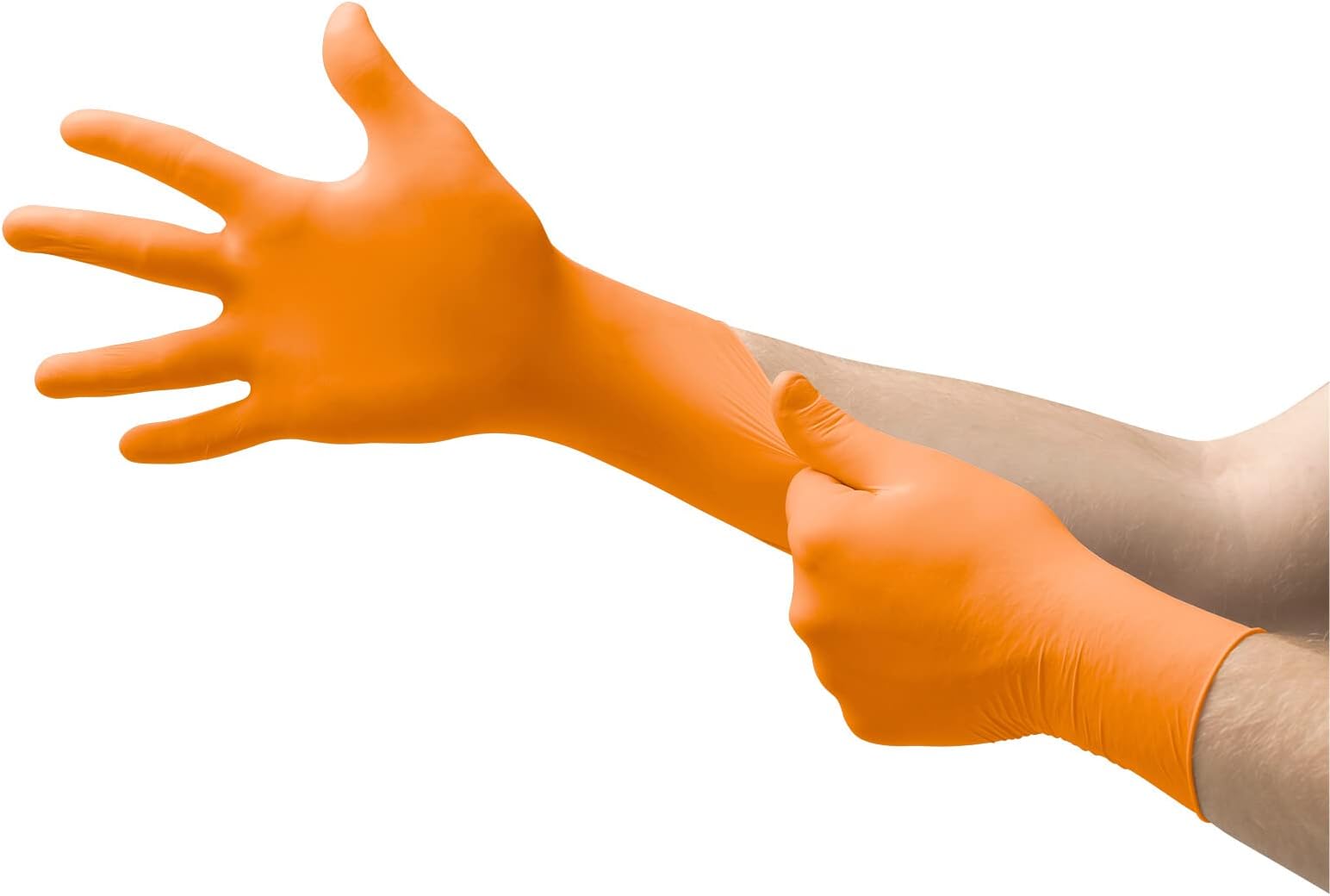 Microflex 93-256 Mega Texture Grip Extra Durable Nitrile Disposable Gloves, 6.3 mil - Medium (7.5-8.0), Orange (Box of 100)