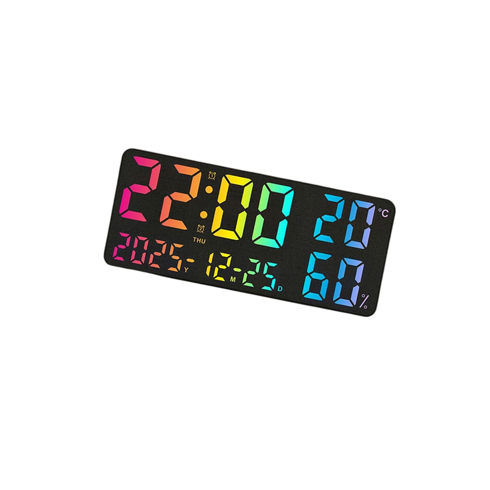 Oxxggkao Modern LED Digital Clock with Ambients Lighting Night Light Temperature Display Color Changing Effect for Home Decors Electronic Alarm Clock