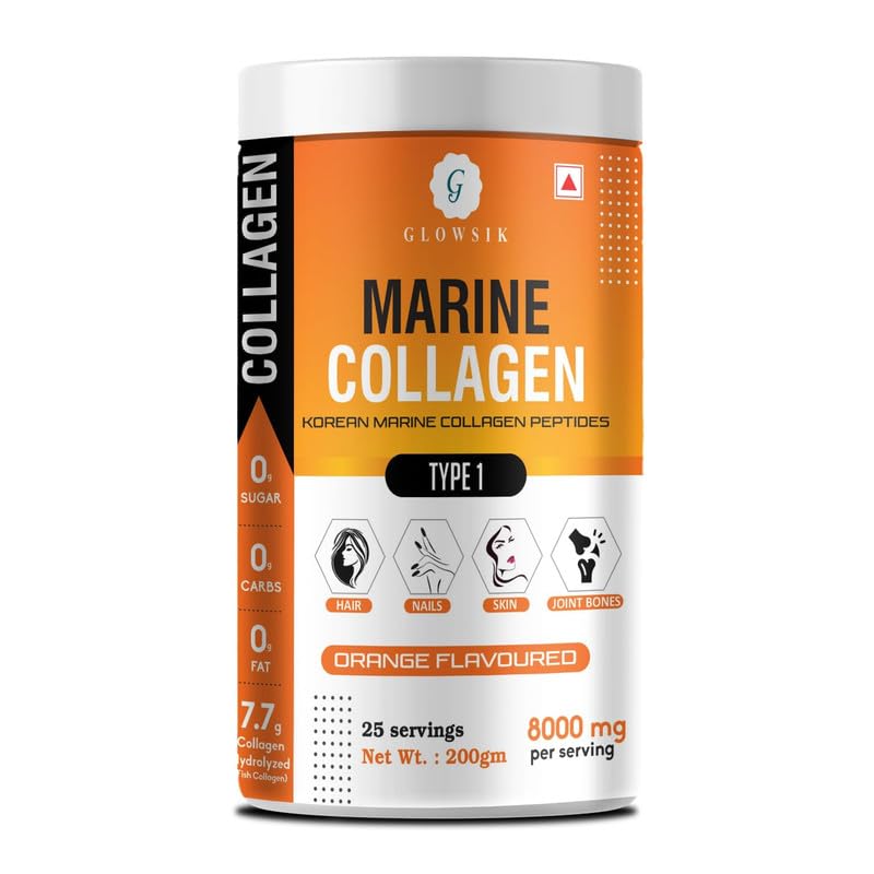 See full amazon price history chart for G-GLOWSIK Collagen Peptides Supplement Orange Flavour -200 G Korean Type 1 Hydrolyzed Marine Collagen Powder For Women & Men Supplement With Glutathione For Glow Healthy Skin, Hair G-GLOWSIK Collagen Peptides Supplement Orange Flavour -200 G Korean Type 1 Hydrolyzed Marine Collagen Powder For Women & Men Supplement With Glutathione For Glow Healthy Skin, Hair (B0D1R8CX6T) Amazon Price History, Amazon Price Tracker