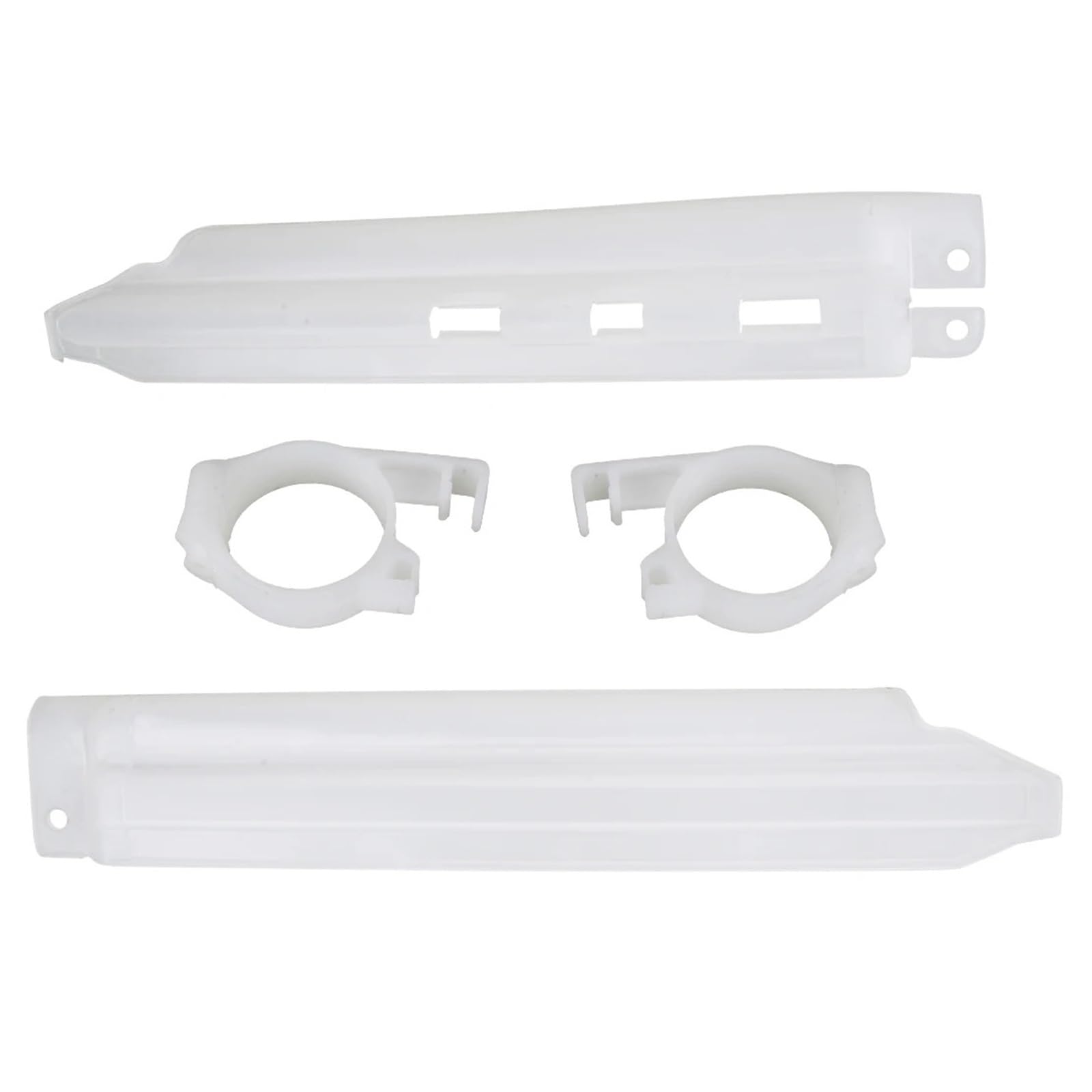 Adatto per Kawasaki KLX250/300/650R/ 2 pezzi protezione protezione forcella anteriore bianca con kit clip guida soffietto forcella