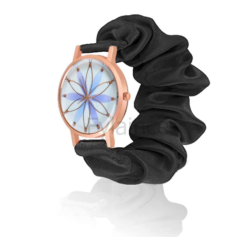 FYLAINCE™ Scrunchies Watch Classic & Unique Scrunchies Watches Strap Cloth Soft Pattern Solid Fabric Wristband I Watch Cute Elastic Scrunchy Bands Watch for Women & Girls (Blue - Limited Edition) (B0C824XRGM) Amazon Price History, Amazon Price Tracker