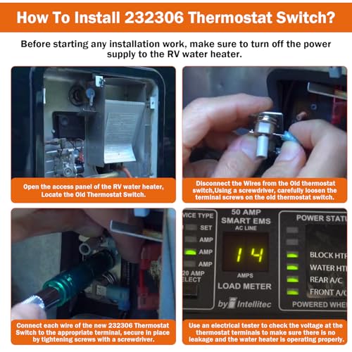 Image of 232306 Thermostat Switch Parts 120V T-Stat /Limit Compatible with Suburban RV Water Heater SW6DE /SW6DEL /SW10DE /SW10DEL /SW12DE /SW12DEL /SW16DE /SW16DEL (1PCS)
