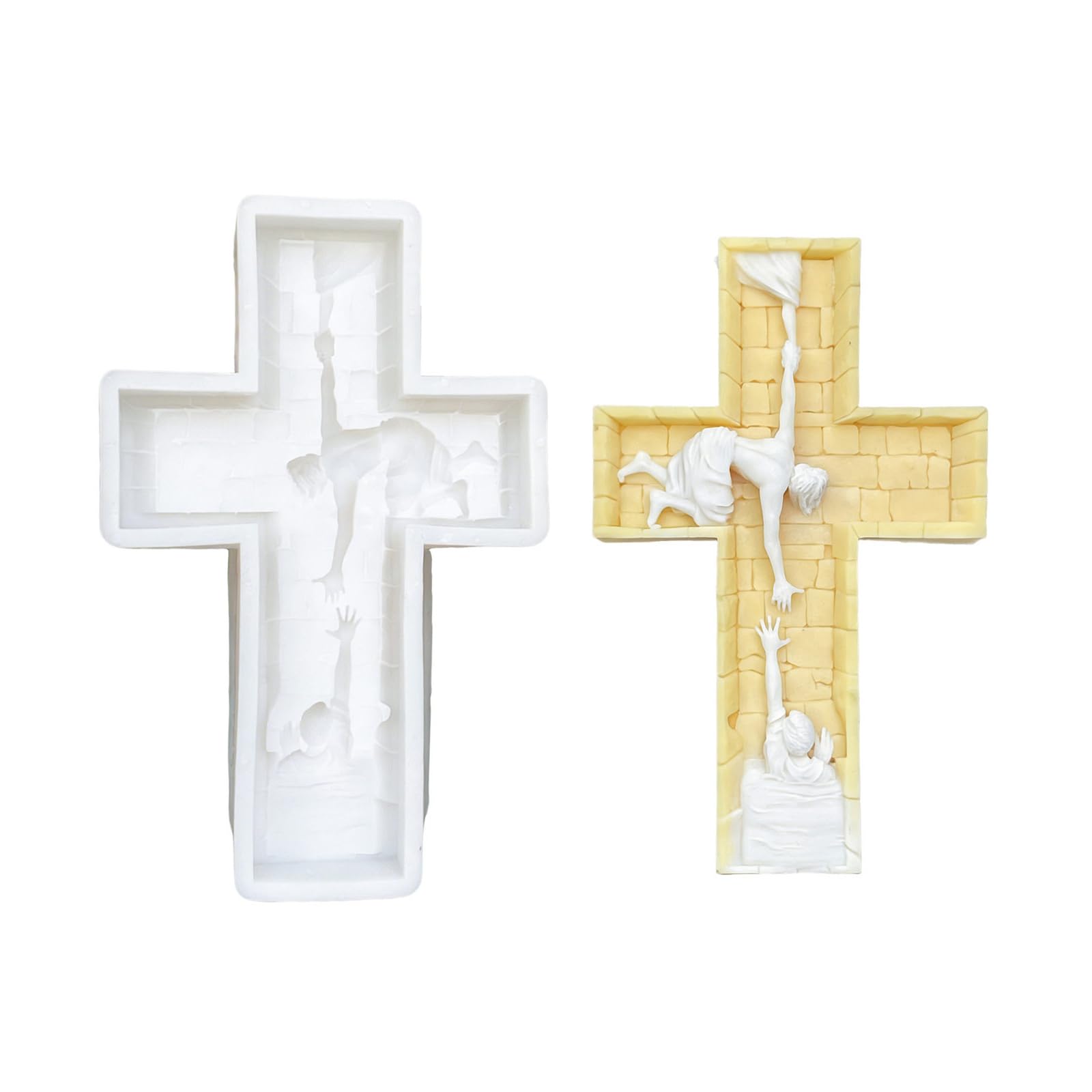 Alksubbm Religious Crossed Shape Silicone Mold for Soap Chocolate Baking Tool Resin Casting Epoxy Rosin Meet Cast