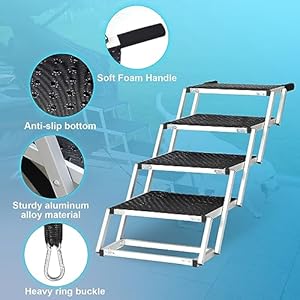 Uross-Dog-Stairs-for-Car-4-Steps-Collapsible-Dog-Steps-Ramp-for-Car-and-SUV-Aluminum-Dog-Ramp-Step-Stairs-for-Large-DogsTelescoping-Dog-Pet-Step-Stairs-Ladder-for-Truck-High-Bed - Cucciolini Doodles   Uross-Dog-Stairs-for-Car-4-Steps-Collapsible-Dog-Steps-Ramp-for-Car-and-SUV-Aluminum-Dog-Ramp-Step-Stairs-for-Large-DogsTelescoping-Dog-Pet-Step-Stairs-Ladder-for-Truck-High-Bed