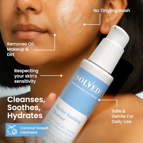 Image of The Solved Skin Barrier Soothing Cleanser | Gentle, Non-Drying Face Wash for Sensitive Skin with Glycerin, Ceramides & Cica | 100ml (Pack of 1)