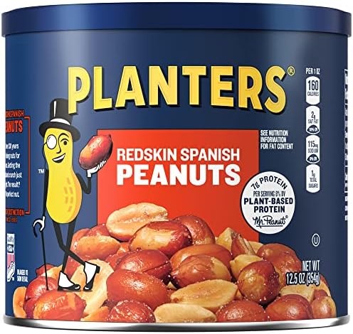 Planters Redskin Spanish Peanuts (6 ct Pack, 12.5 oz Canisters)