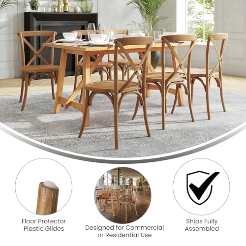 Image of Flash Furniture 2 Pack HERCULES Series Pecan Cross Back Chair